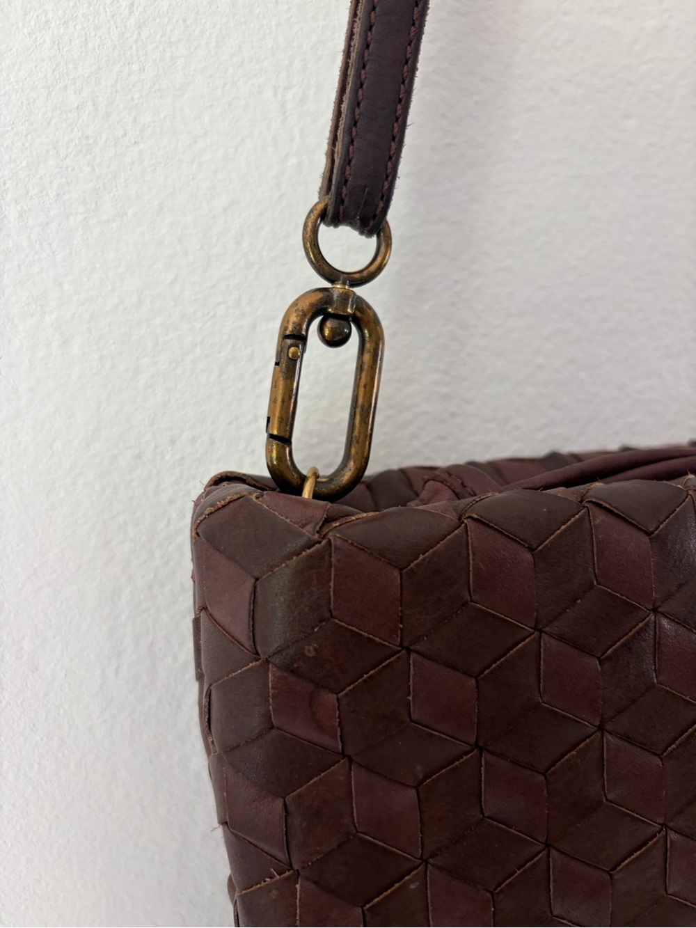 Madewell The Puff Woven Leather Crossbody Bag Chocolate Raisin NI981 - Picture 4 of 14